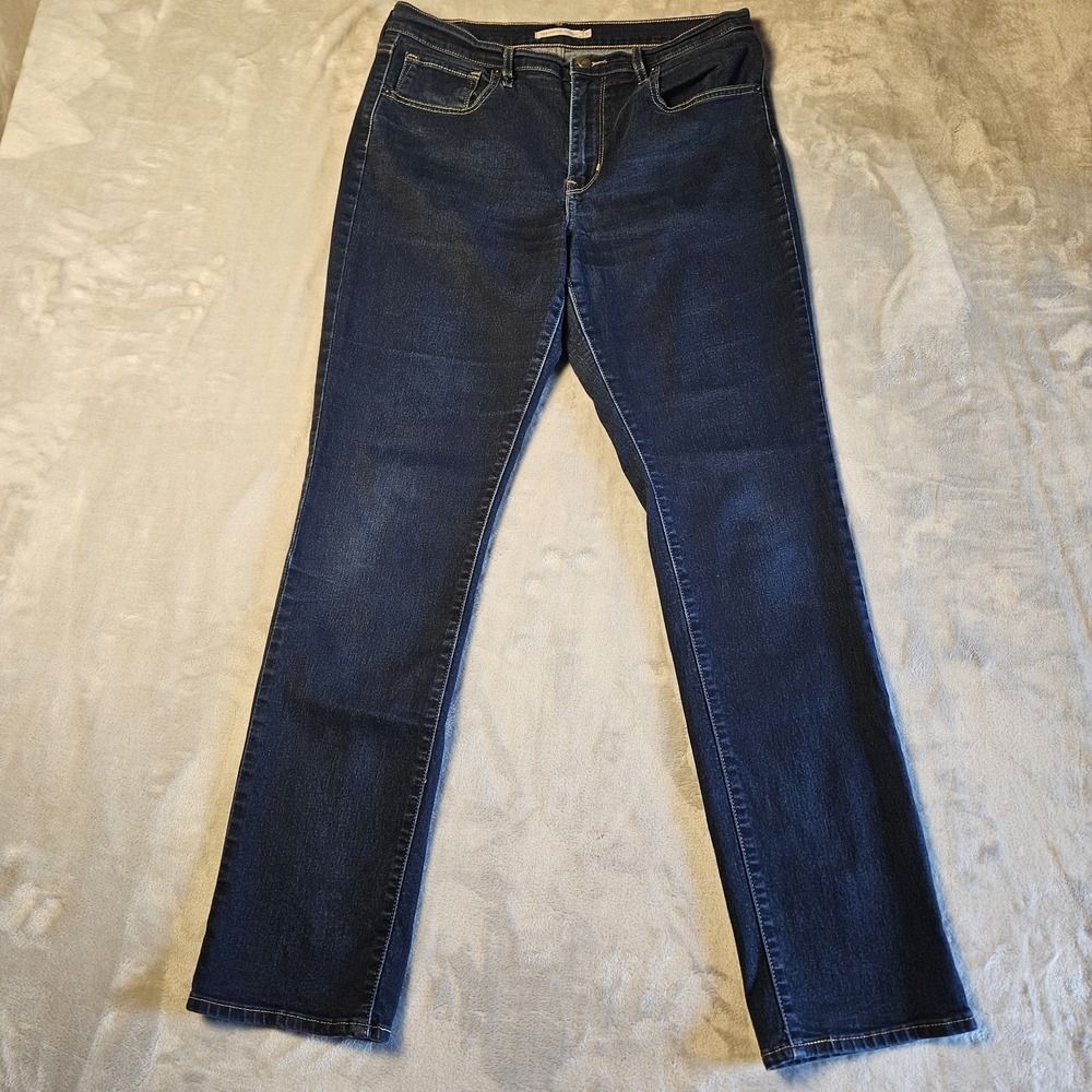 Levis 724 High Rise Straight Jeans‎ Womens 31x32 Dark Blue Denim